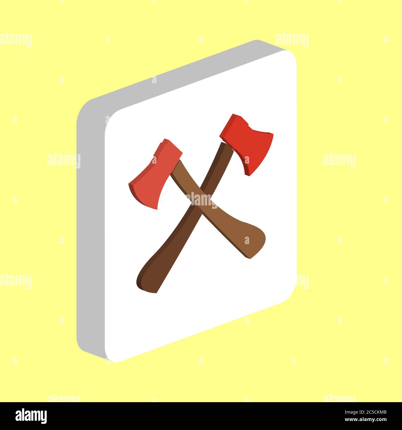Icona vettore semplice a due assi incrociati. Modello di disegno simbolo illustrazione per elemento UI mobile Web. Pittogramma isometrico a colori perfetto su squa bianco 3d Illustrazione Vettoriale