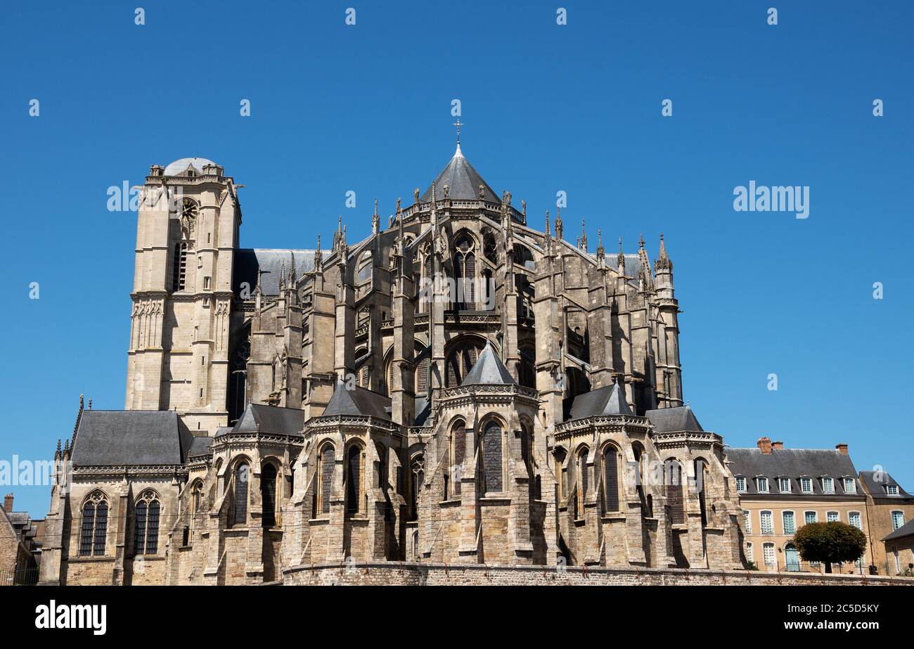 Cattedrale di San Giuliano di le Mans, Francia. Foto Stock