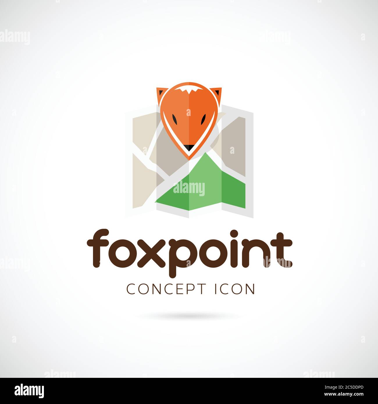 Icona simbolo vettore di astrazione FOX Point Illustrazione Vettoriale