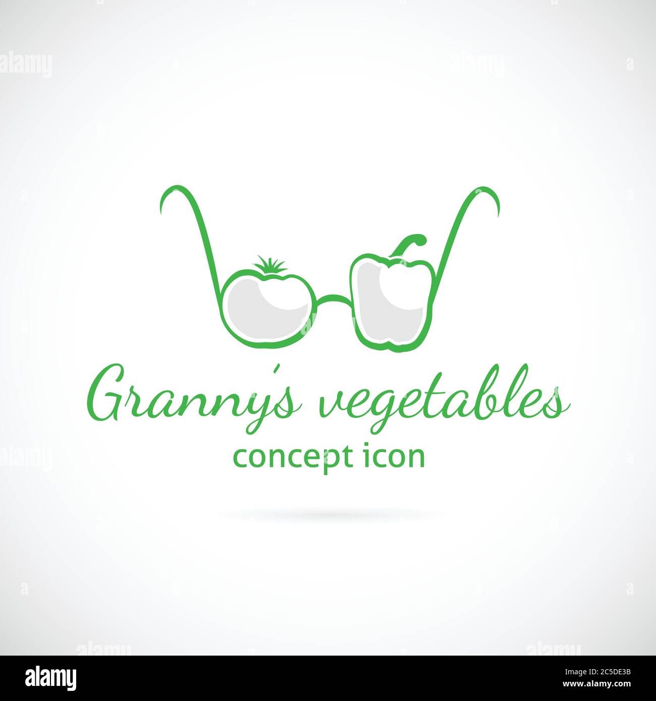 Icona del simbolo del concetto di verdure di Granny Illustrazione Vettoriale