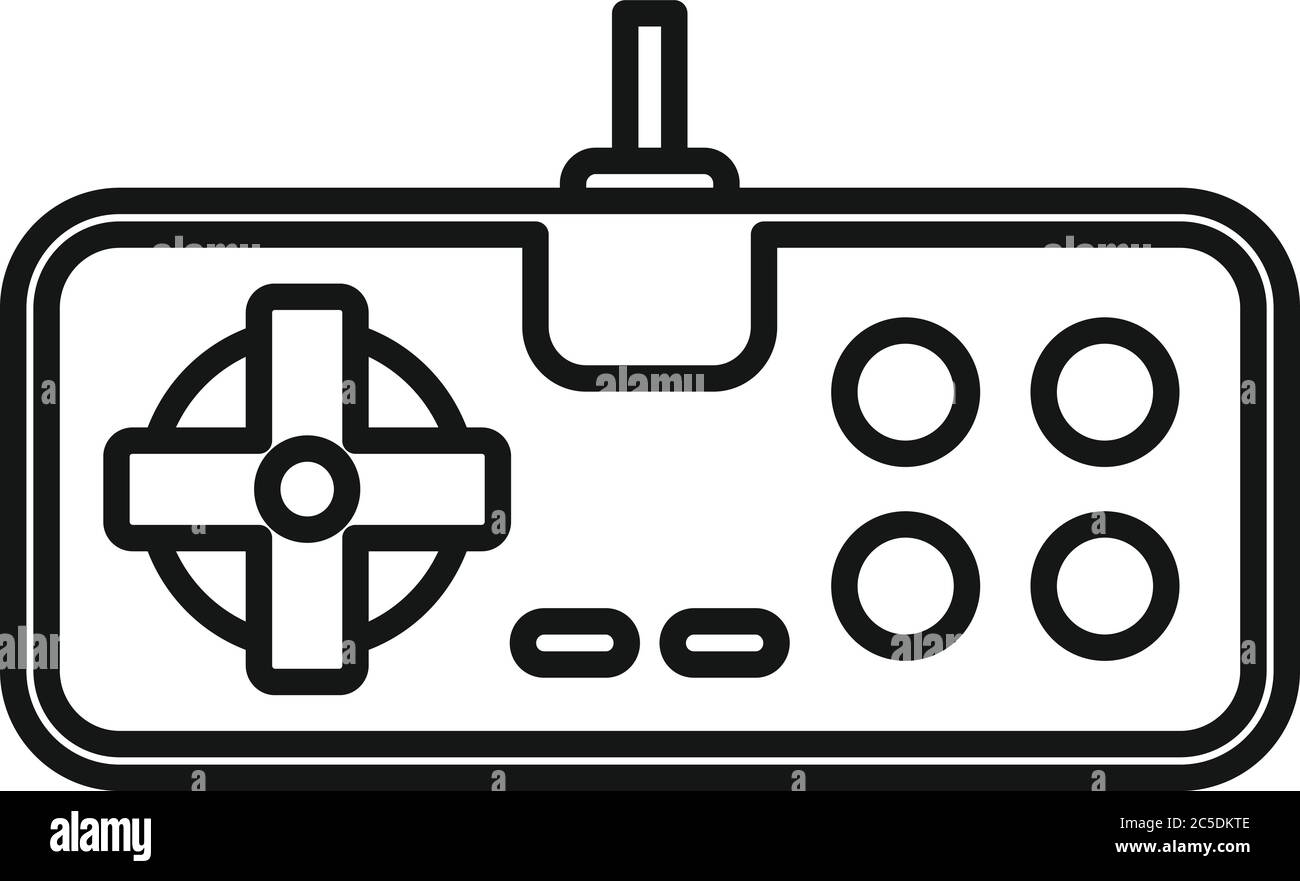 Gioco retrò icona del joystick. Profilo di gioco retrò joystick icona vettoriali per il web design isolato su sfondo bianco Illustrazione Vettoriale