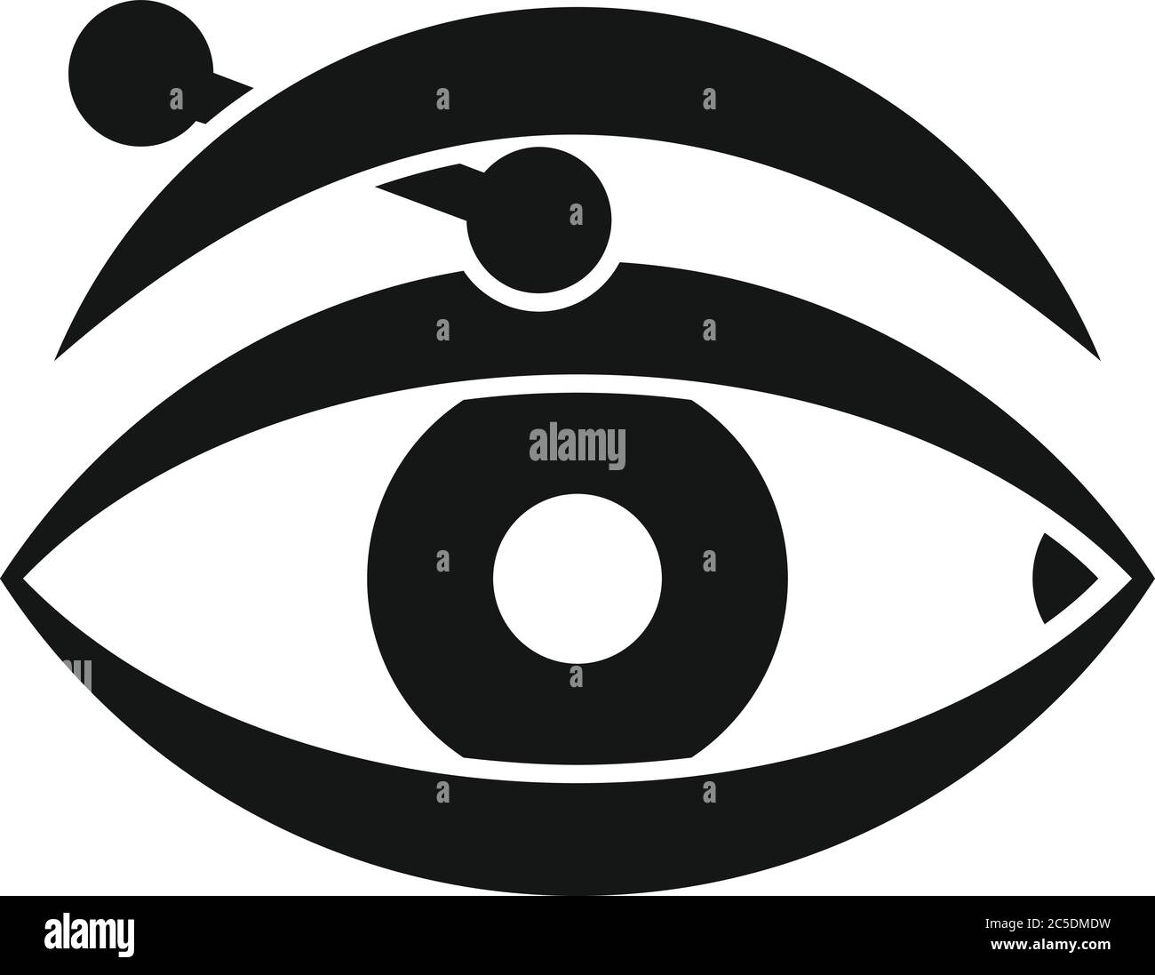Icona di perforazione oculare. Semplice illustrazione dell'icona vettoriale di perforazione oculare per il web design isolato su sfondo bianco Illustrazione Vettoriale