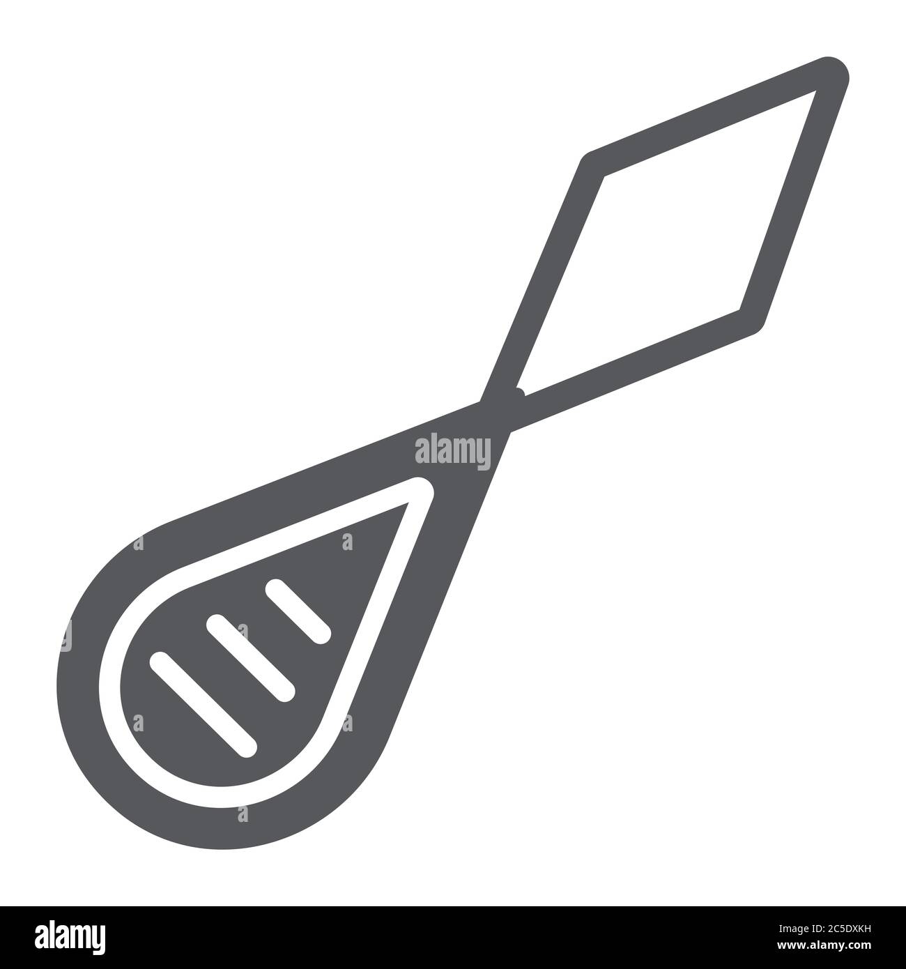 Icona glifo del filatoio dell'ago, dressaker e cucire, segno dell'attrezzatura da cucire, grafica vettoriale, un motivo pieno su uno sfondo bianco. Illustrazione Vettoriale