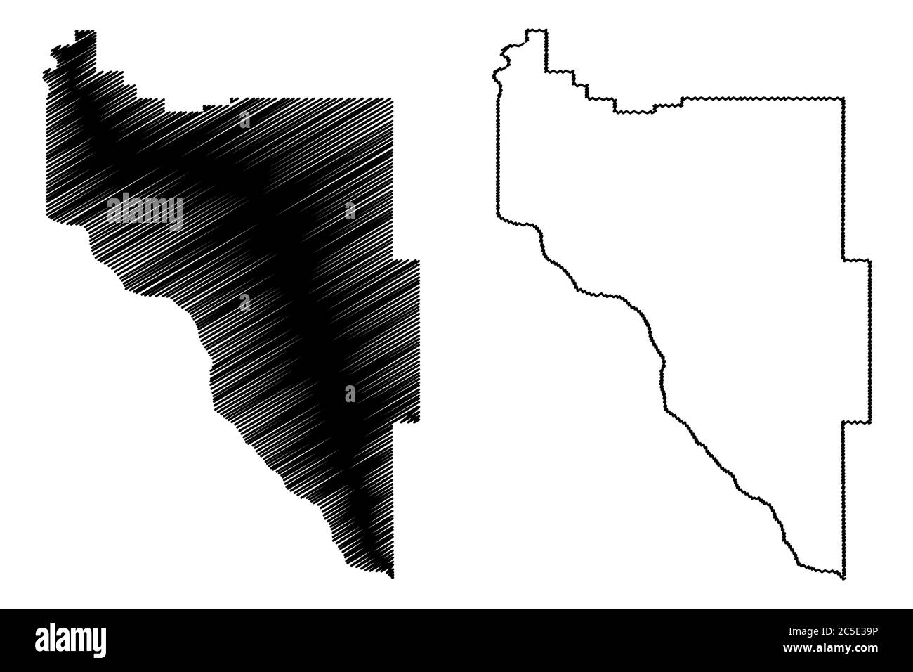Canyon County, Idaho (Stati Uniti, Stati Uniti d'America, Stati Uniti, Stati Uniti, Stati Uniti) mappa vettoriale, schizzo scrimolo mappa Canyon Illustrazione Vettoriale