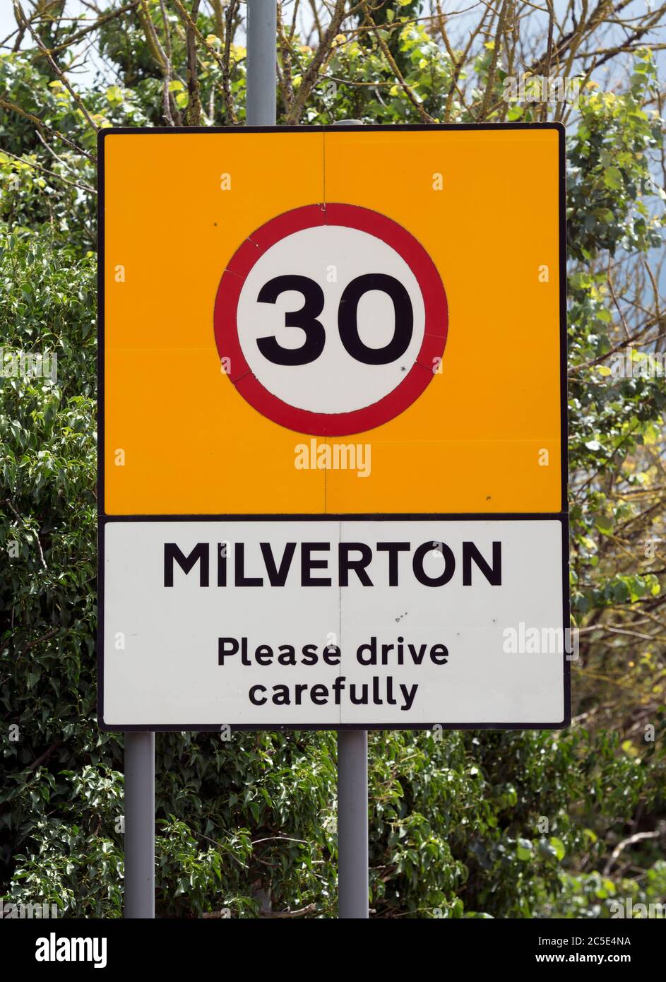 Milverton Village Sign, Warwickshire, Inghilterra, Regno Unito Foto Stock