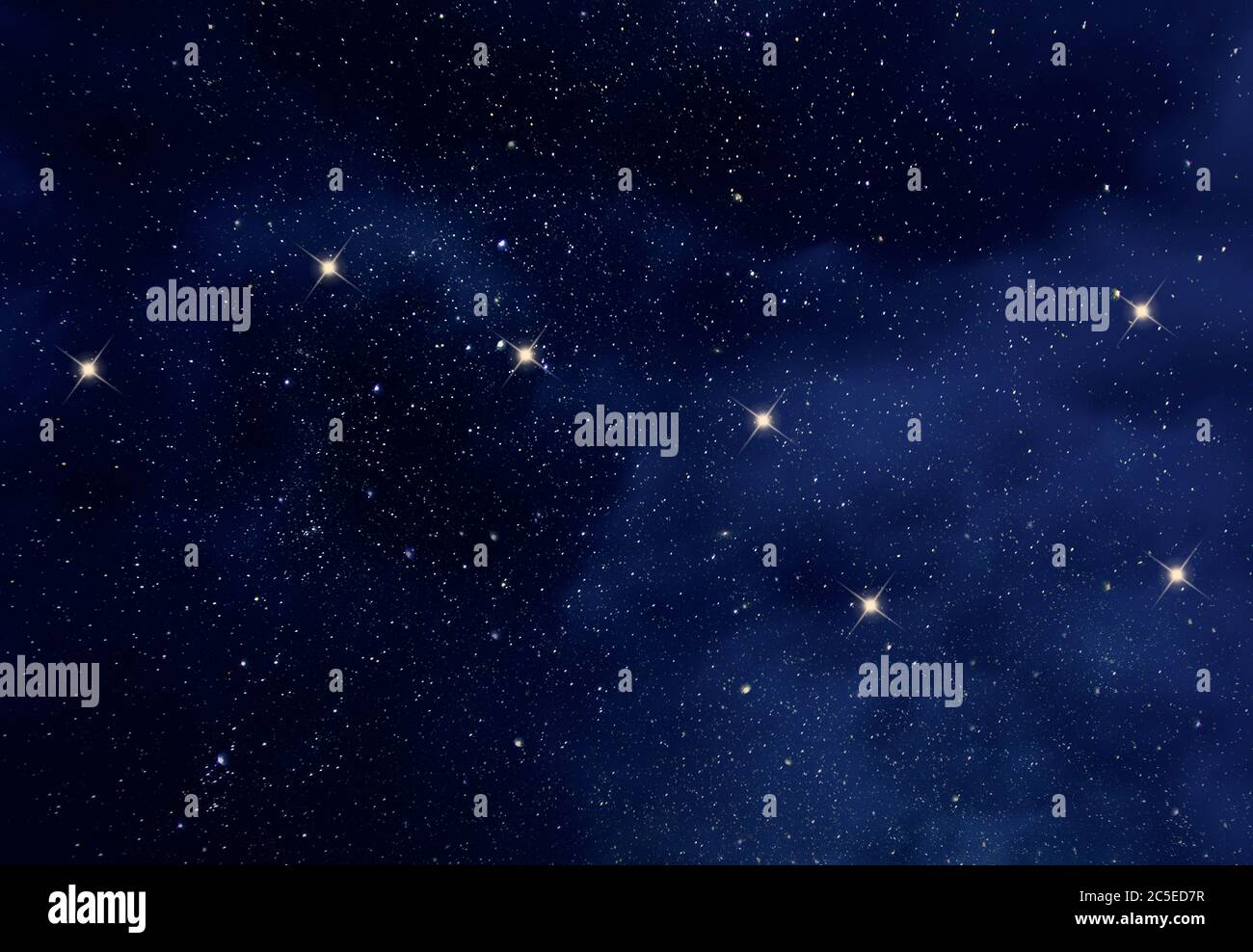 Cielo stellato con la costellazione maggiore di Ursa o la costellazione del Grande Orso e del Grande Dipper Foto Stock