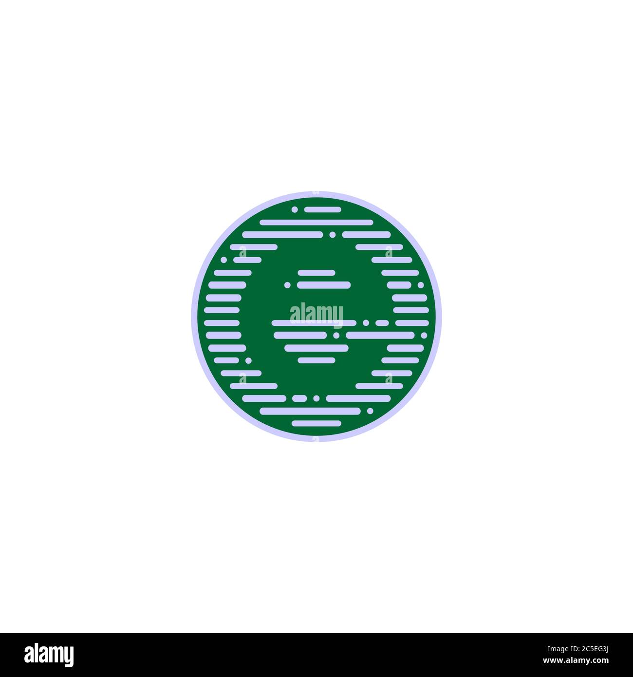 Il logo Letter e, il concetto di linea tratteggiata su un cerchio, isolato  su sfondo bianco Immagine e Vettoriale - Alamy