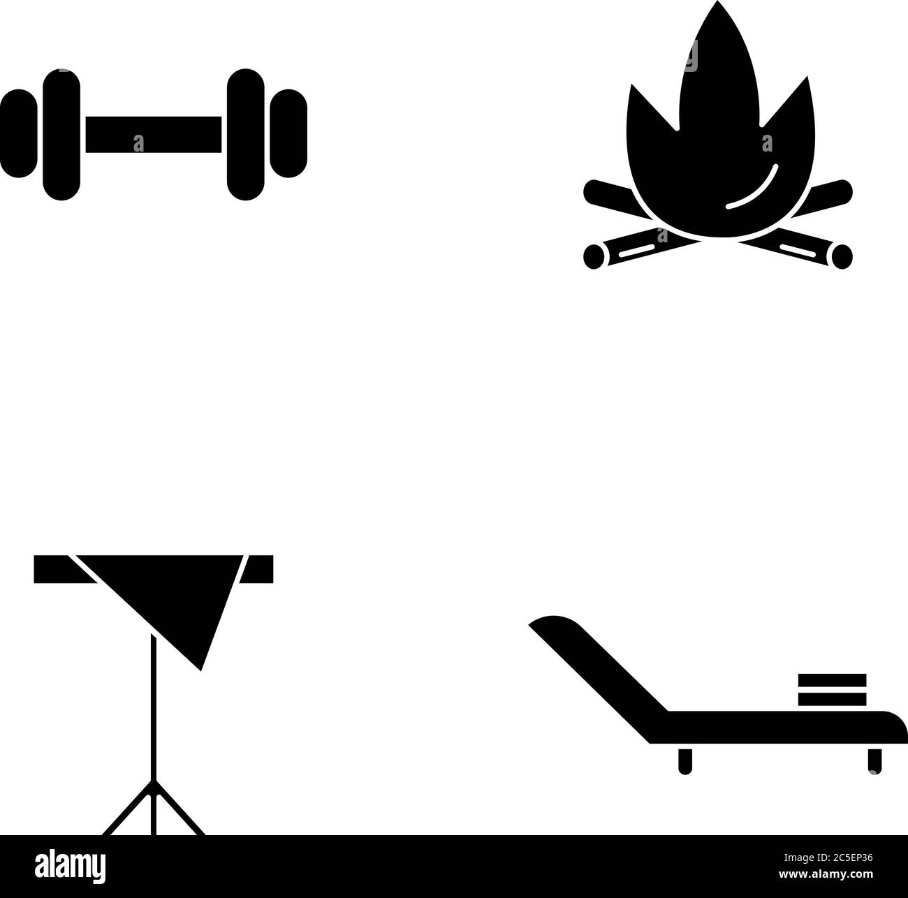 Icone glifo nero del servizio alberghiero sullo spazio bianco Illustrazione Vettoriale