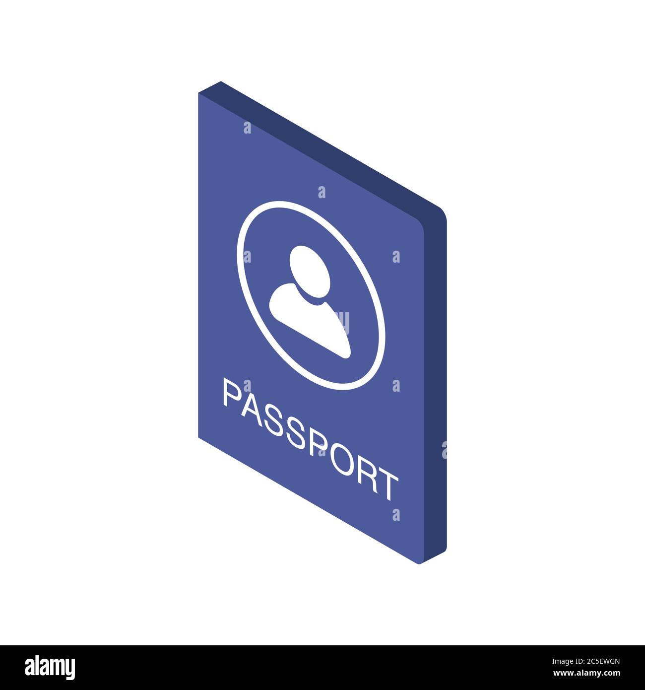 Isometrica dell'icona Passport su sfondo bianco. Illustrazione vettoriale in stile piatto alla moda. ESP 10. Illustrazione Vettoriale