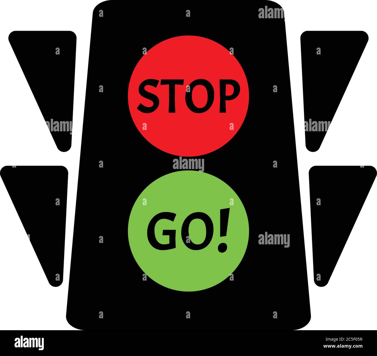 Illustrazione vettoriale del sistema di controllo del trasporto con semaforo a luce piatta Illustrazione Vettoriale