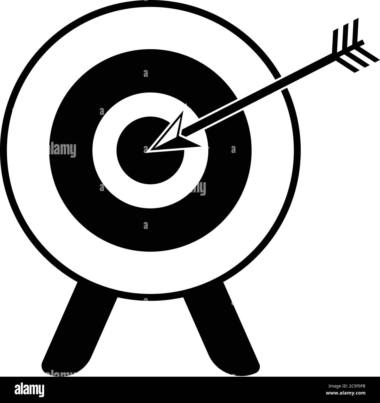 Icona di destinazione Bullseye successo aziendale precisione grafica dartboard Illustrazione Vettoriale