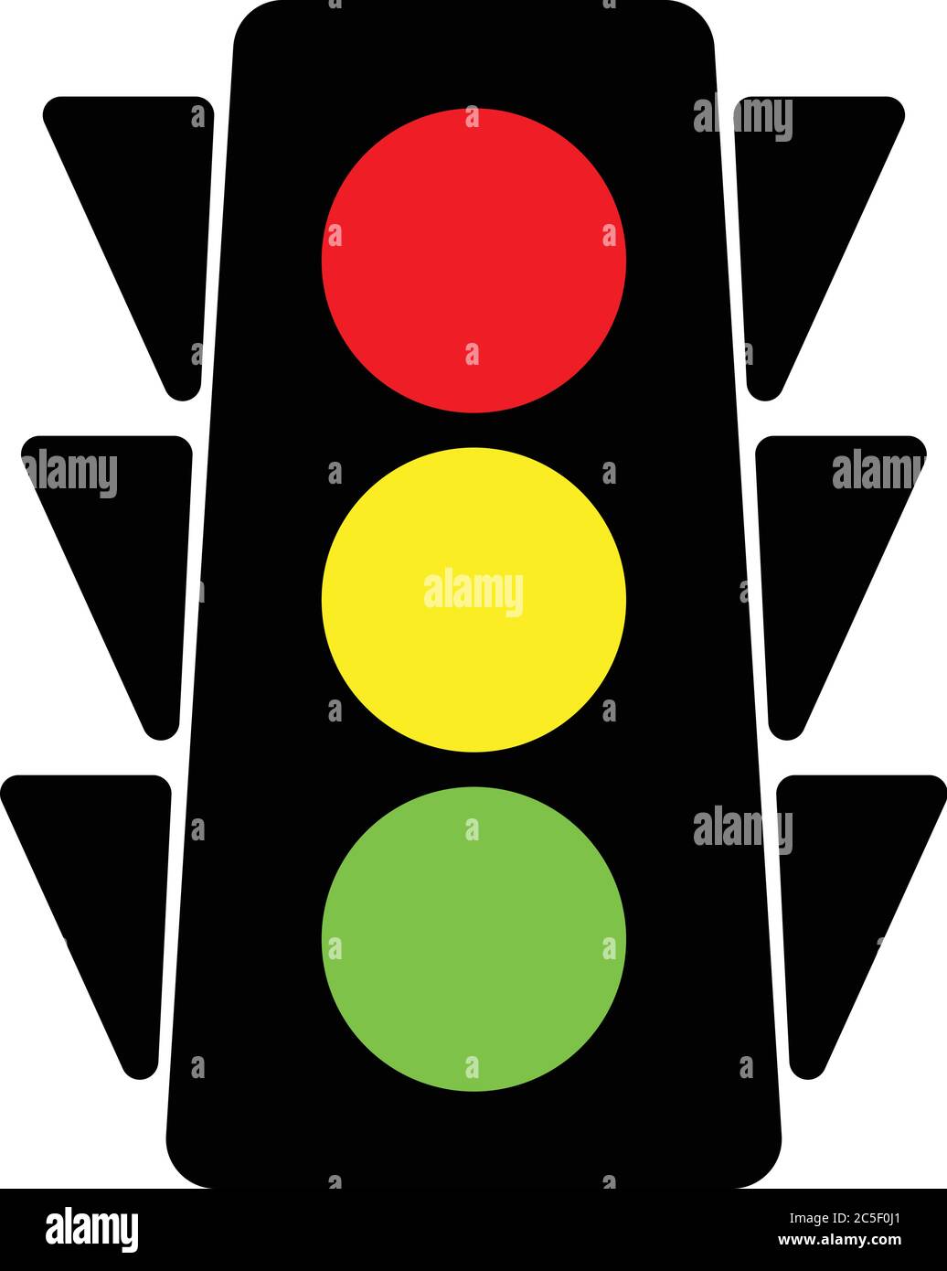 Illustrazione vettoriale del sistema di controllo del trasporto con semaforo a luce piatta Illustrazione Vettoriale