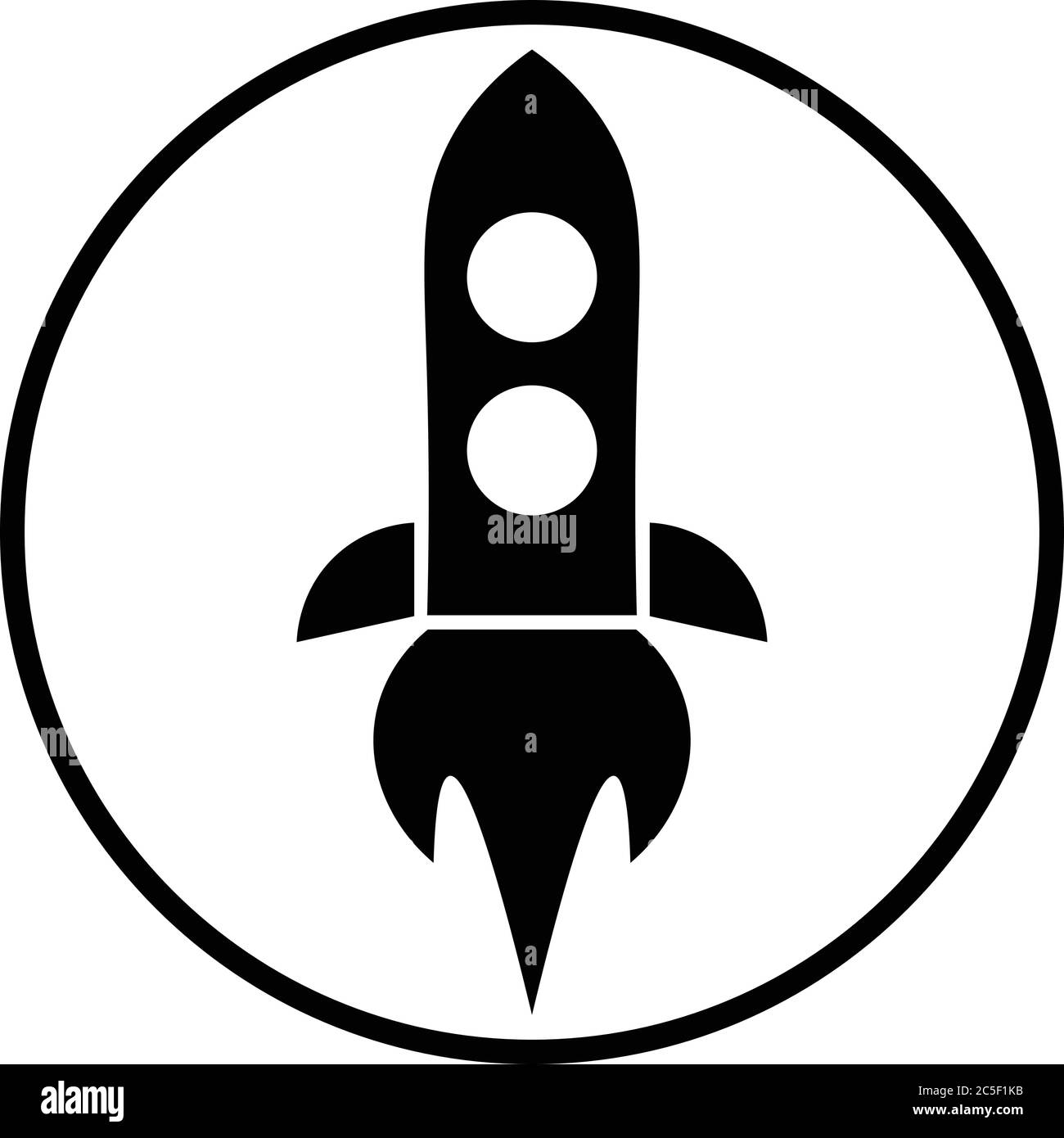 Rocket logo astronave icona nero isolato vettore illustrazione Illustrazione Vettoriale
