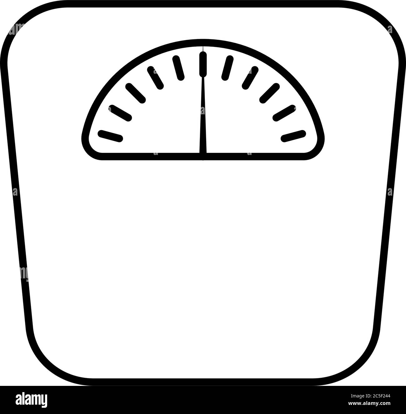 Icona scala peso vettore nero isolato su sfondo bianco Illustrazione Vettoriale