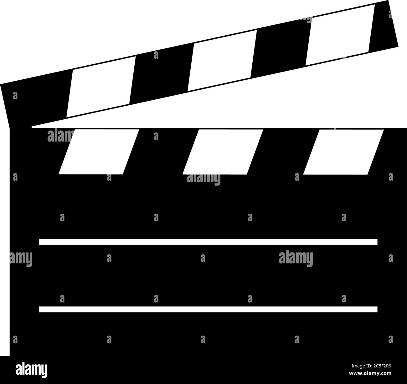 Icona Movie Clapper Video Director Studio Action Cue Symbol Vector Illustration Cinema Film Industry Illustrazione Vettoriale