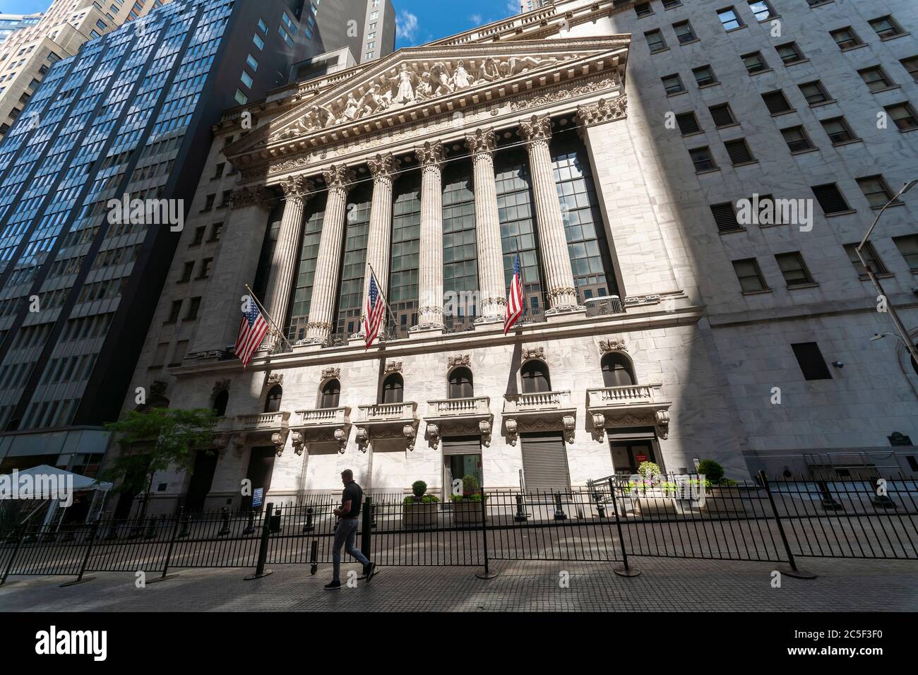 La Borsa di New York il Venerdì, 26 giugno 2020 il primo giorno di negoziazione delle catene di supermercati Albertsons offerta pubblica iniziale.(© Richard B. Levine) Foto Stock