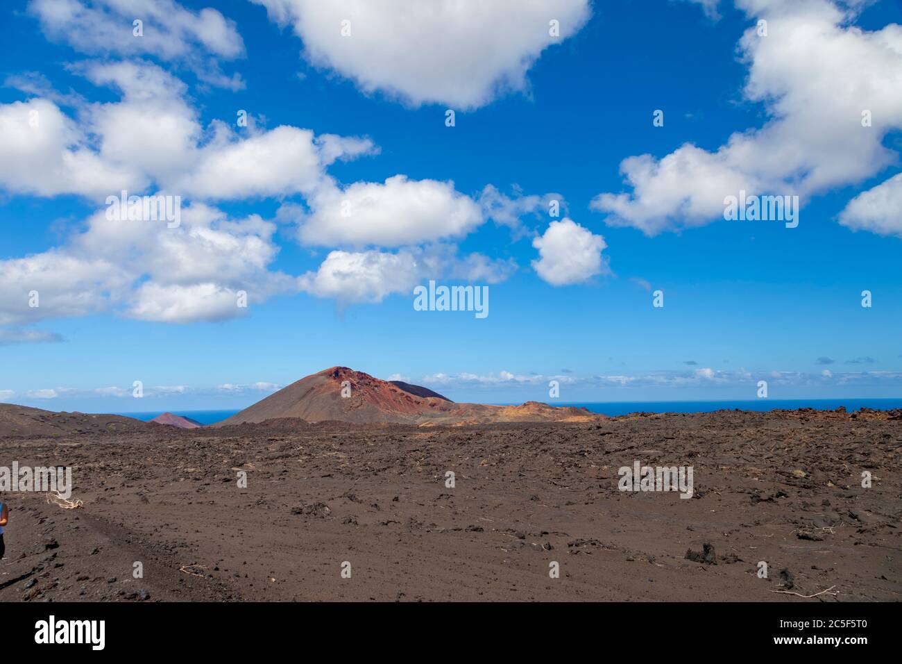 Paesaggio vulcanico dell'isola di Lanzarote, parco nazionale di Timanfaya, Spagna Foto Stock