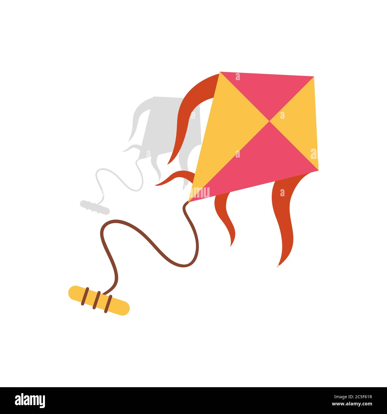 Aquilone su sfondo bianco. Elementi per la Giornata dei Bambini. Illustrazione del vettore di stock. Illustrazione Vettoriale