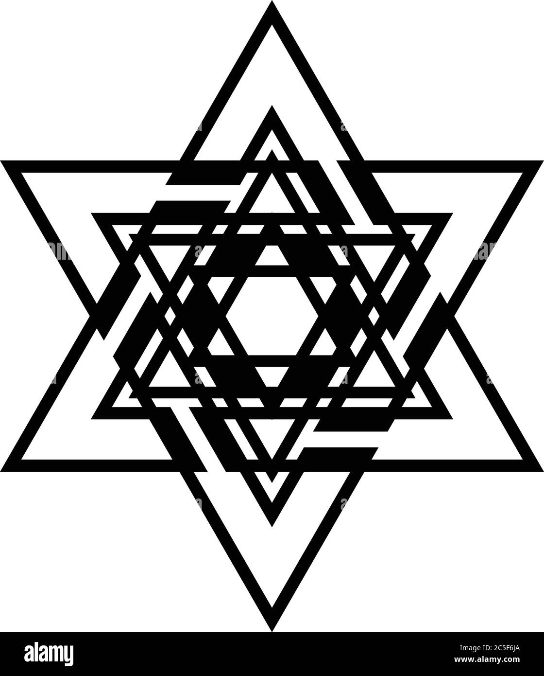 Stella ebraica di David icona tradizione ebraica simbolo biblico vettore isolato illustrazione Israele segno nazionale Illustrazione Vettoriale