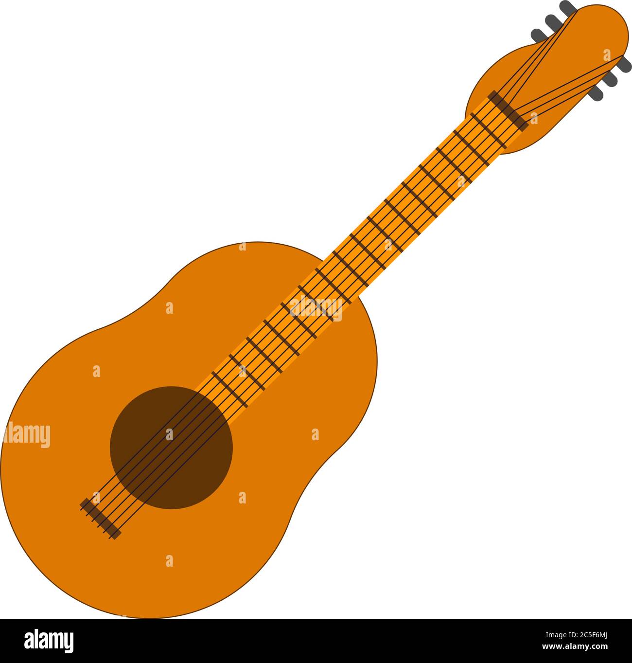 Chitarra acustica classica icona isolato strumento musicale illustrazione vettoriale Illustrazione Vettoriale