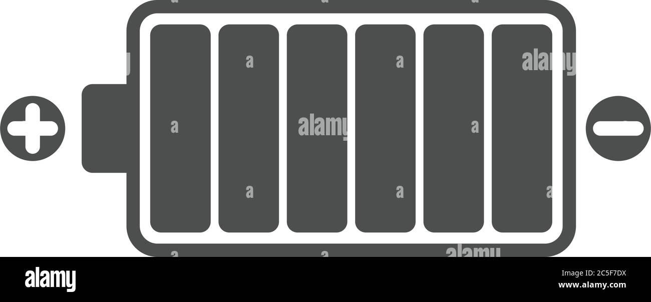 Icona della batteria alimentatore elettrico simbolo caricatore isolato tecnologia vettore Illustrazione Illustrazione Vettoriale
