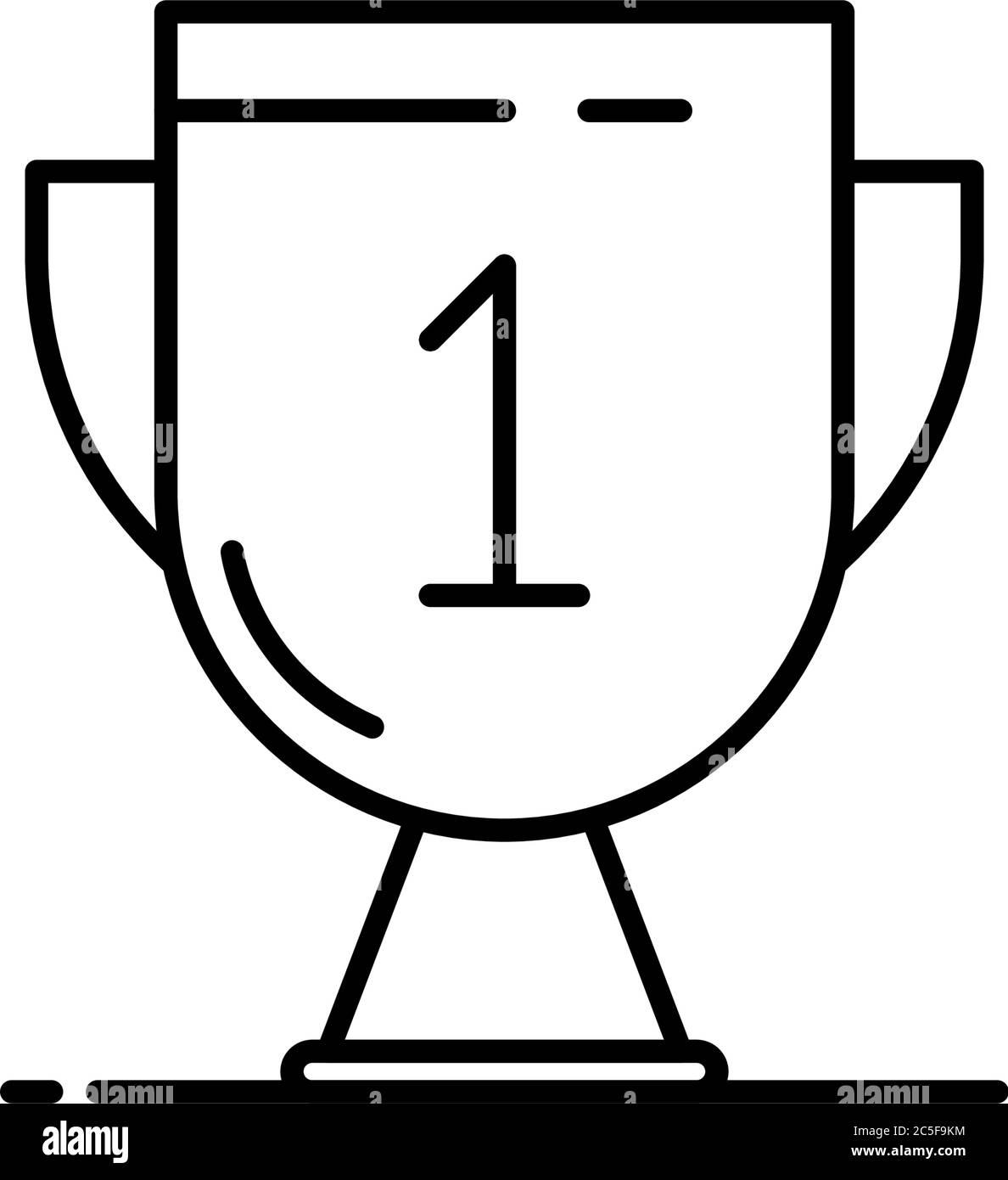 Trofeo Cup Champion Award icona nero isolato vettore illustrazione disegno vincitore del premio podio Illustrazione Vettoriale