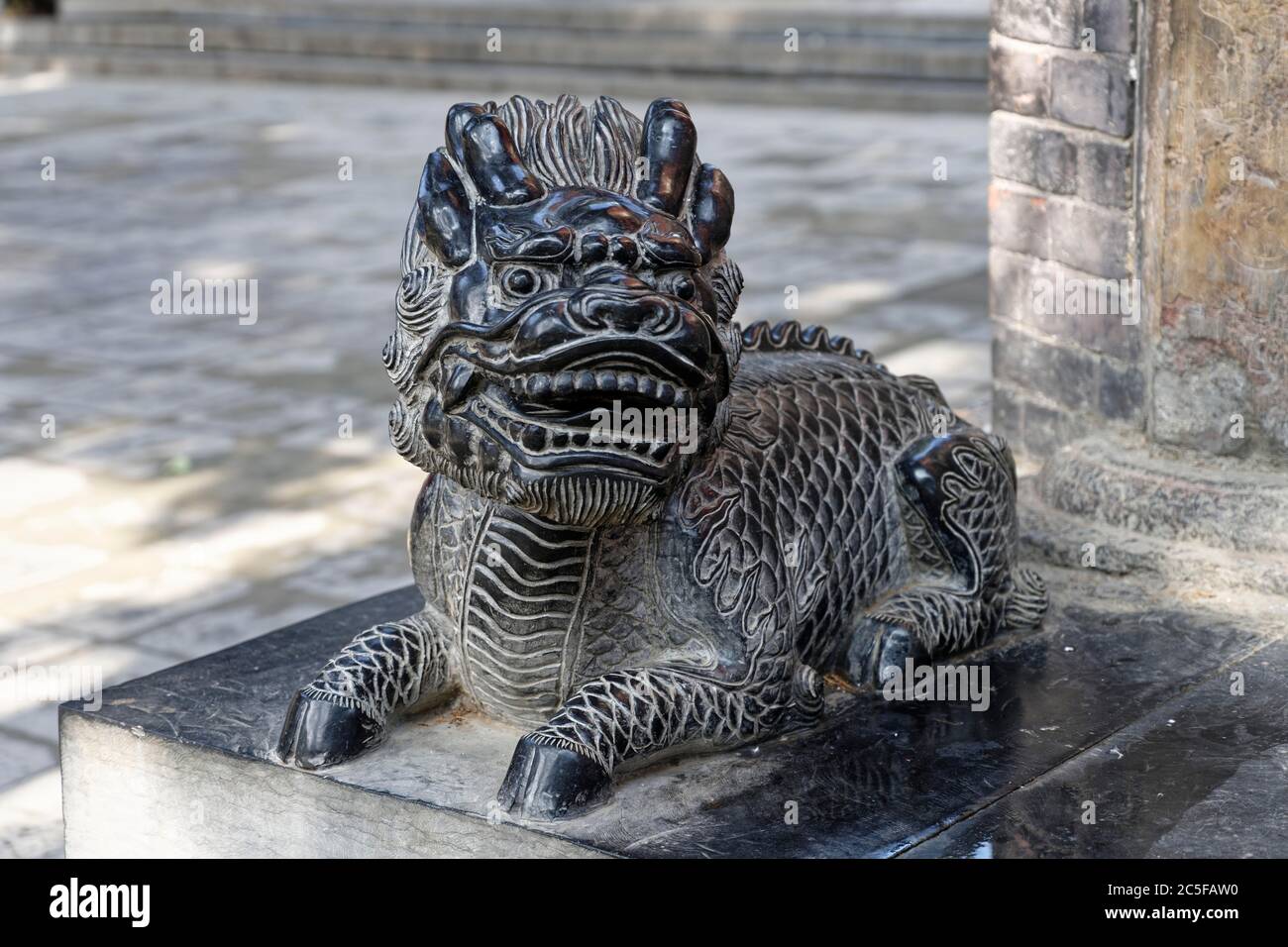 Creatura mitica, monastero di Shaolin, Shaolinsi, provincia di Henan, Cina Foto Stock