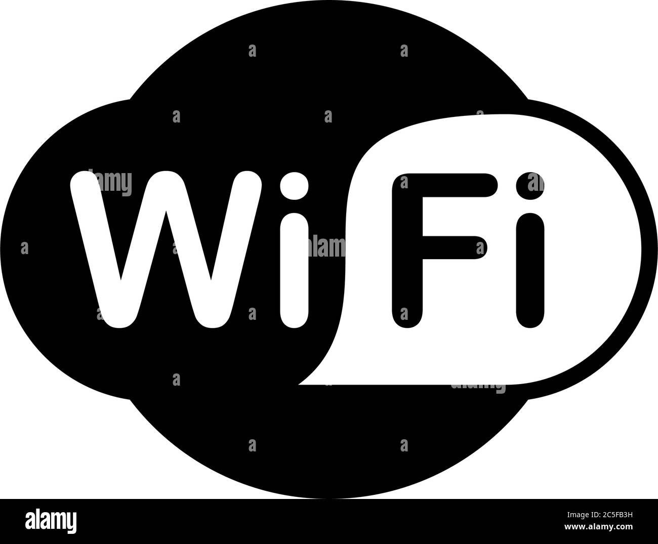 Icona della connessione di rete wireless a Internet Wi-Fi vettore isolato nero su sfondo bianco Illustrazione Vettoriale