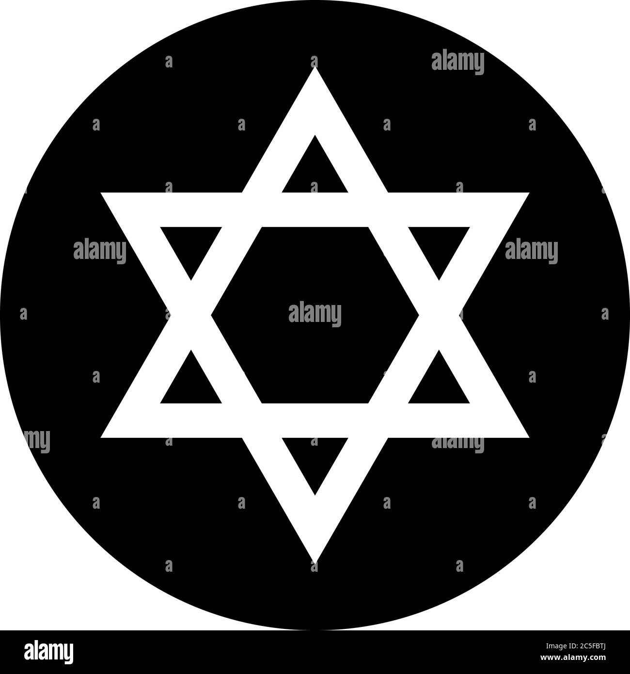 Stella di David icona tradizione ebraica simbolo biblico vettore isolato illustrazione Israele bandiera e segno nazionale Illustrazione Vettoriale