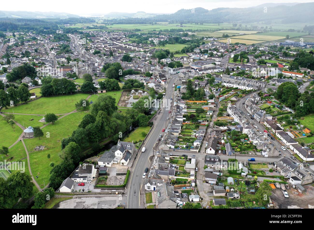 Vista aerea del drone di Dalbeattie Scozia Foto Stock