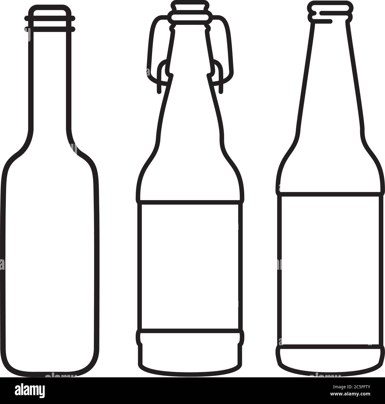 Bottiglia di birra icona design, Pub alcol bar birreria birra birra e tema lager illustrazione vettoriale Illustrazione Vettoriale