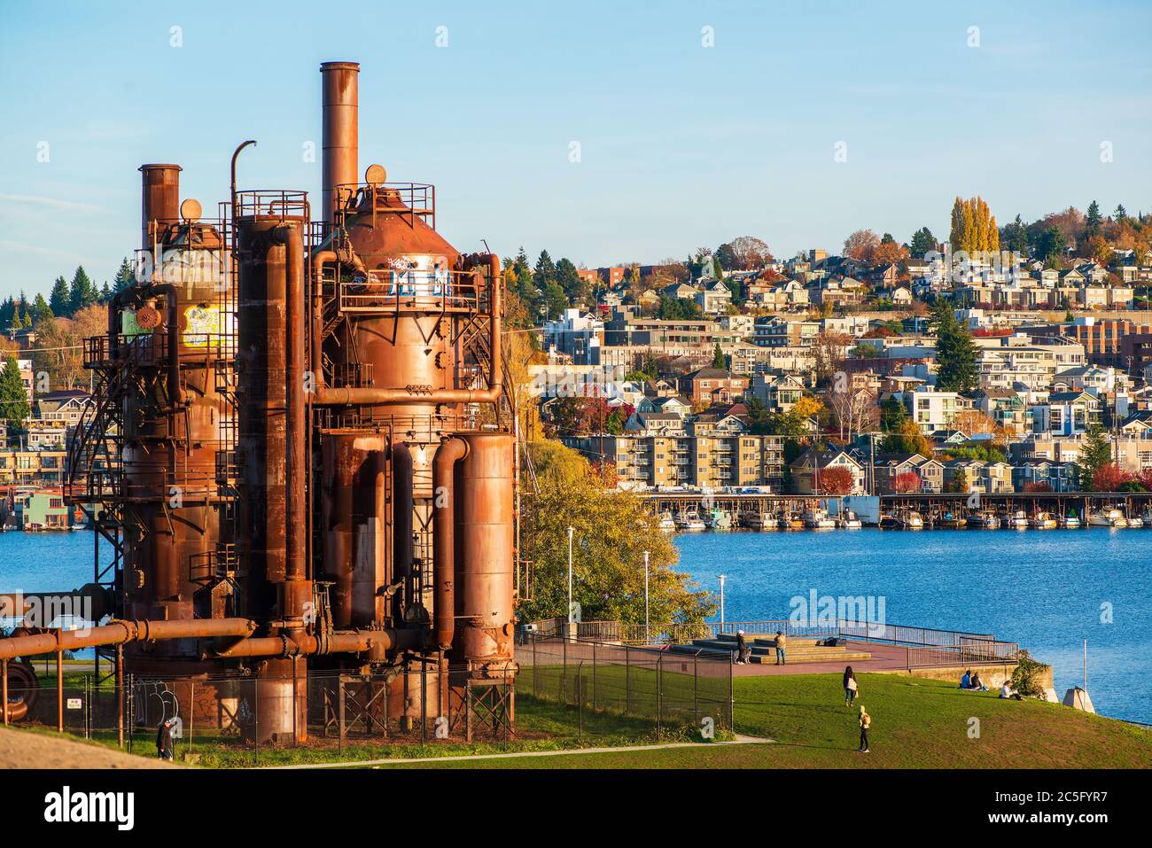 Lavori Gas Park a Seattle, Washington Foto Stock