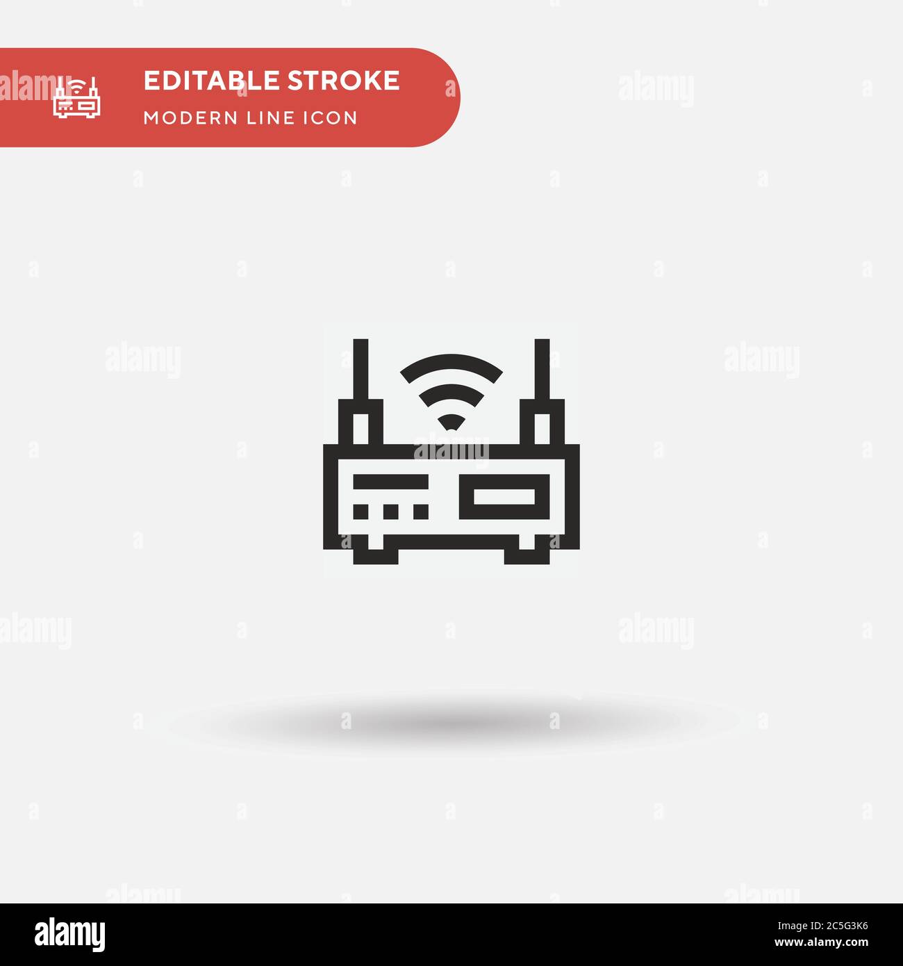 Icona vettore semplice router WiFi. Modello di disegno simbolo illustrazione per elemento UI mobile Web. Pittogramma moderno a colori perfetto su tratto modificabile. Icone del router WiFi per il progetto aziendale Illustrazione Vettoriale