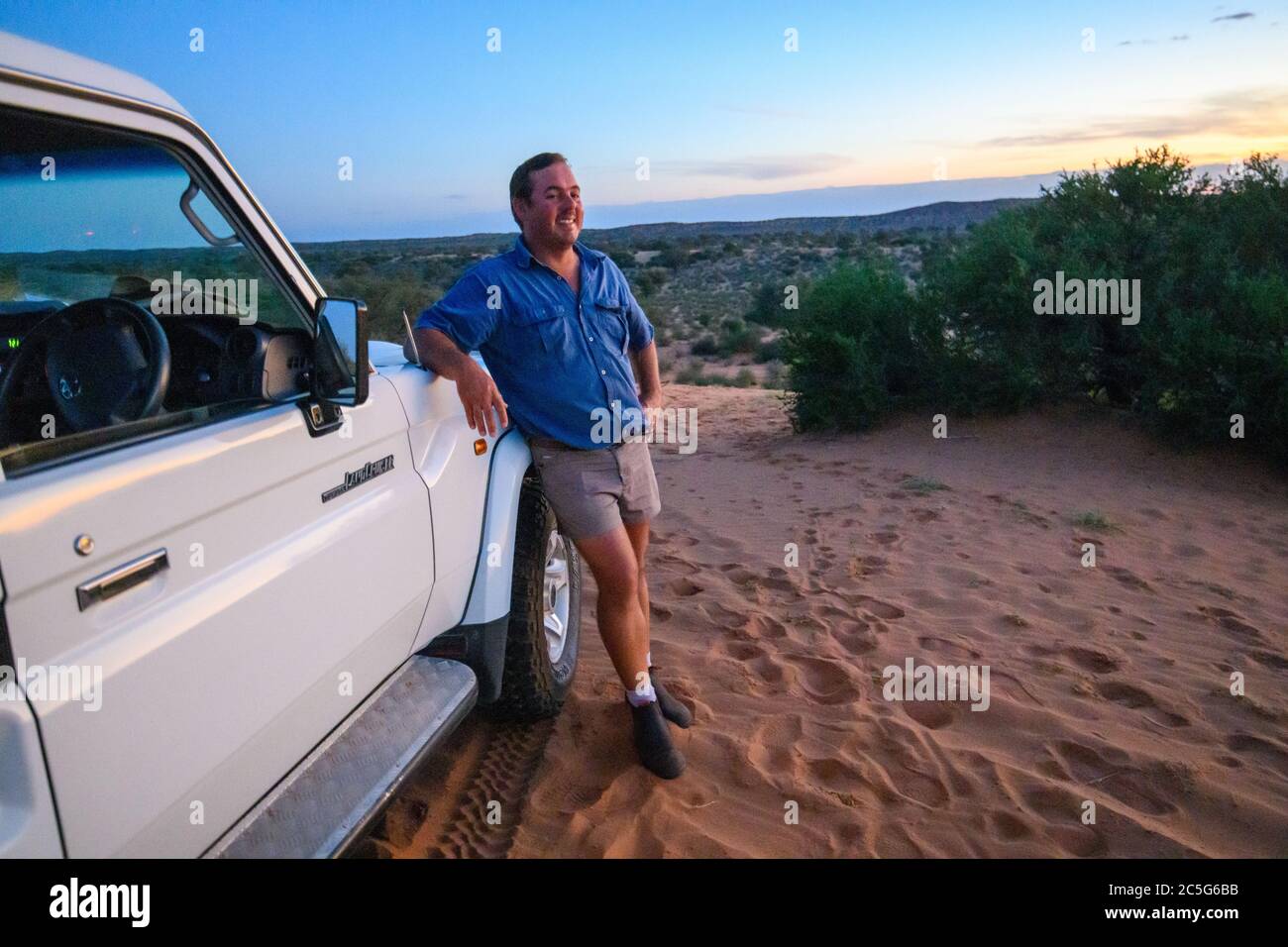 Turismo nel deserto di Kalahari, Namibia Foto Stock