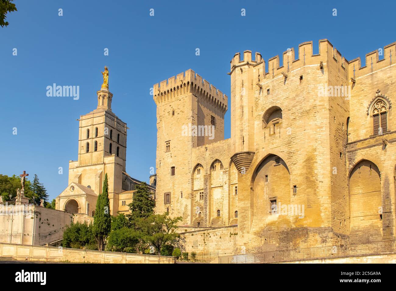 Avignone, il « palais des papes », bellissimo monumento nel sud della Francia Foto Stock