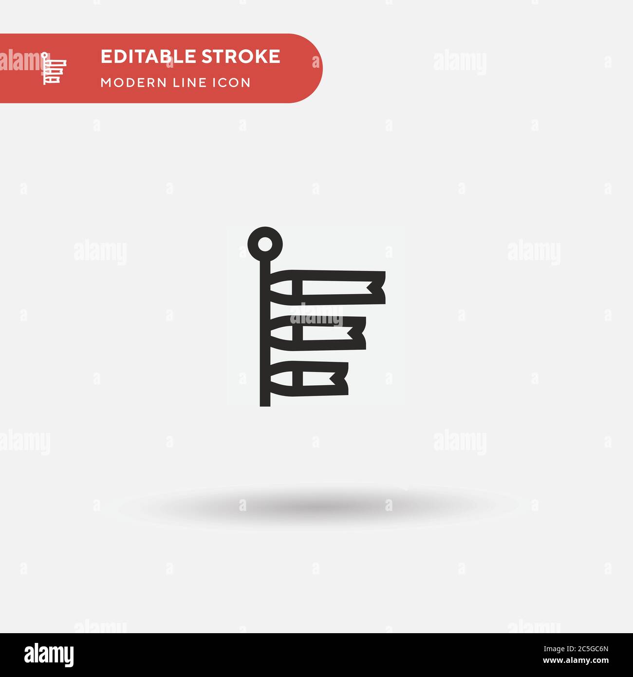 Icona vettore semplice Koinobori. Modello di disegno simbolo illustrazione per elemento UI mobile Web. Pittogramma moderno a colori perfetto su tratto modificabile. Icone Koinobori per il vostro progetto aziendale Illustrazione Vettoriale