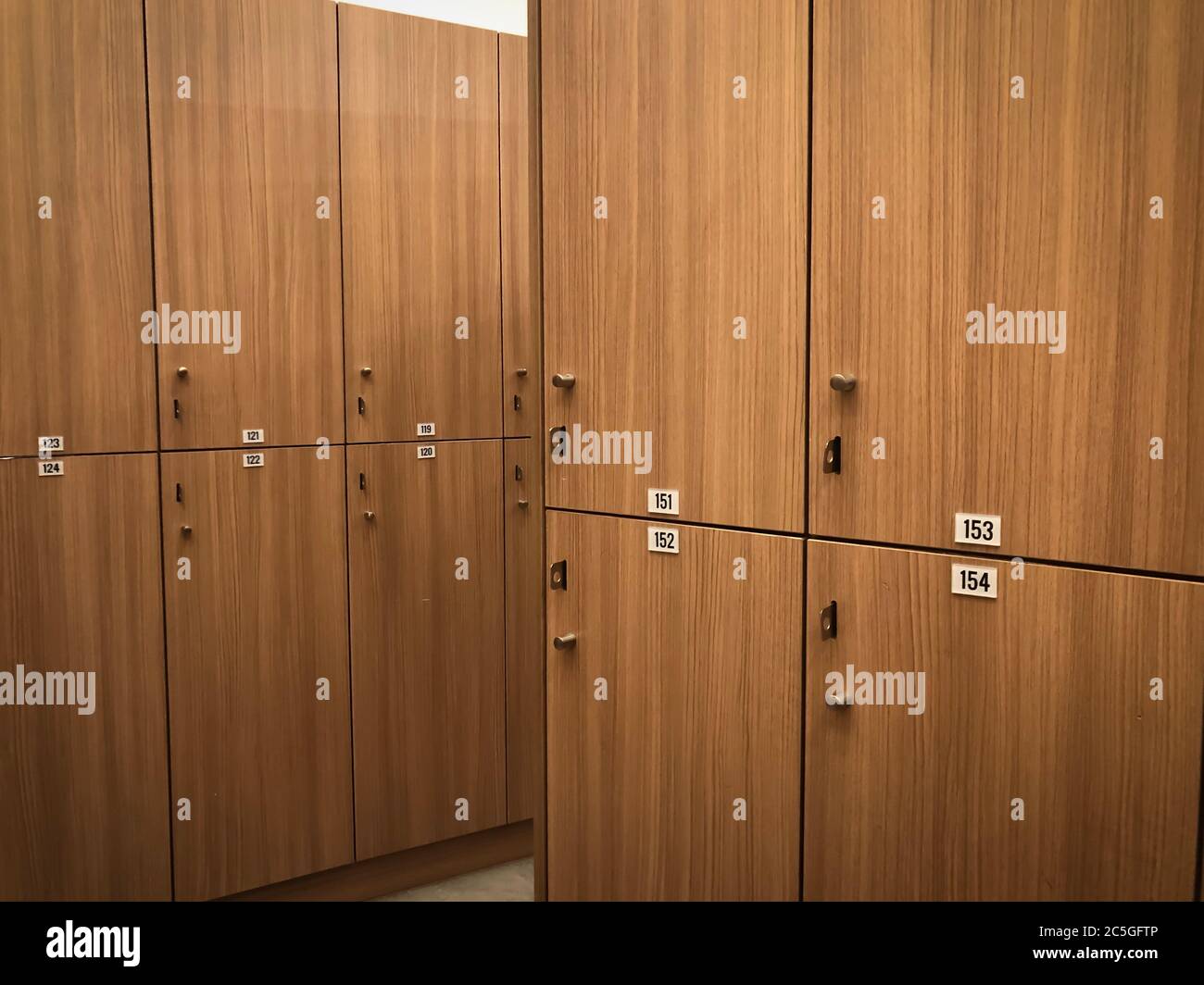 l'interno di un spogliatoio/spogliatoio di una palestra. Foto Stock