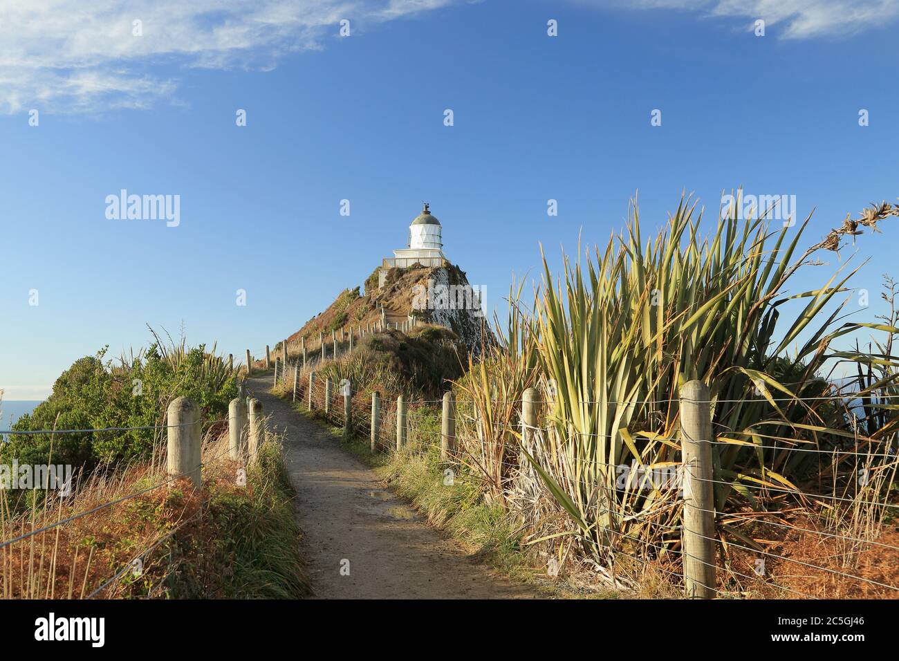 Faro di Nugget Point in Sud Otago Nuova Zelanda Foto Stock