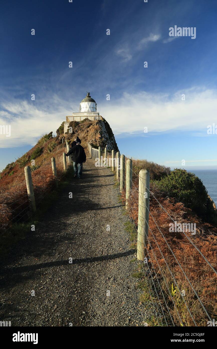 Faro di Nugget Point in Sud Otago Nuova Zelanda Foto Stock