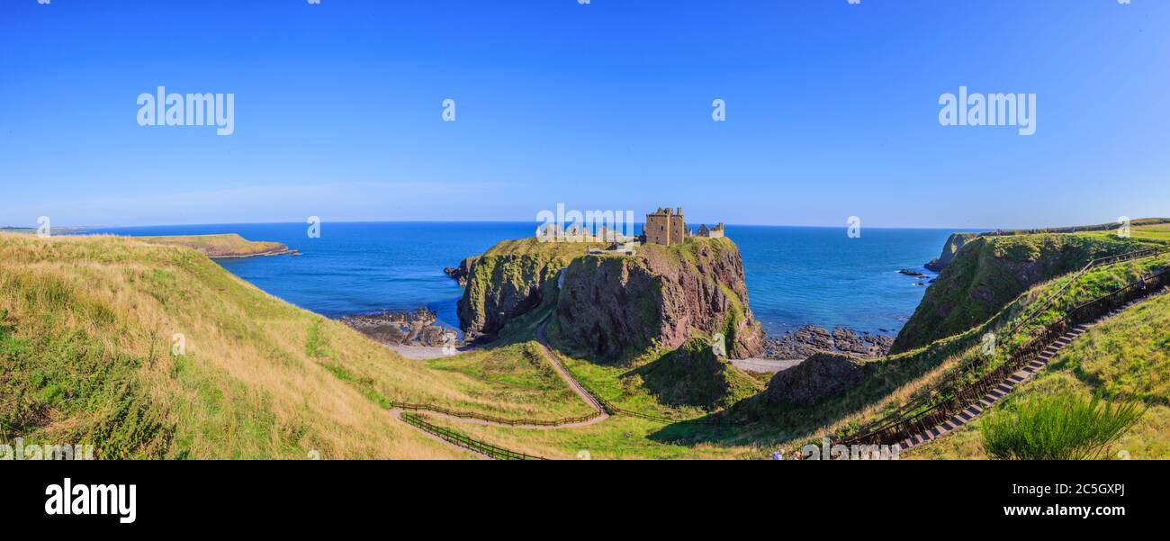 Vista sul castello di Dunnottar in Scottland Foto Stock