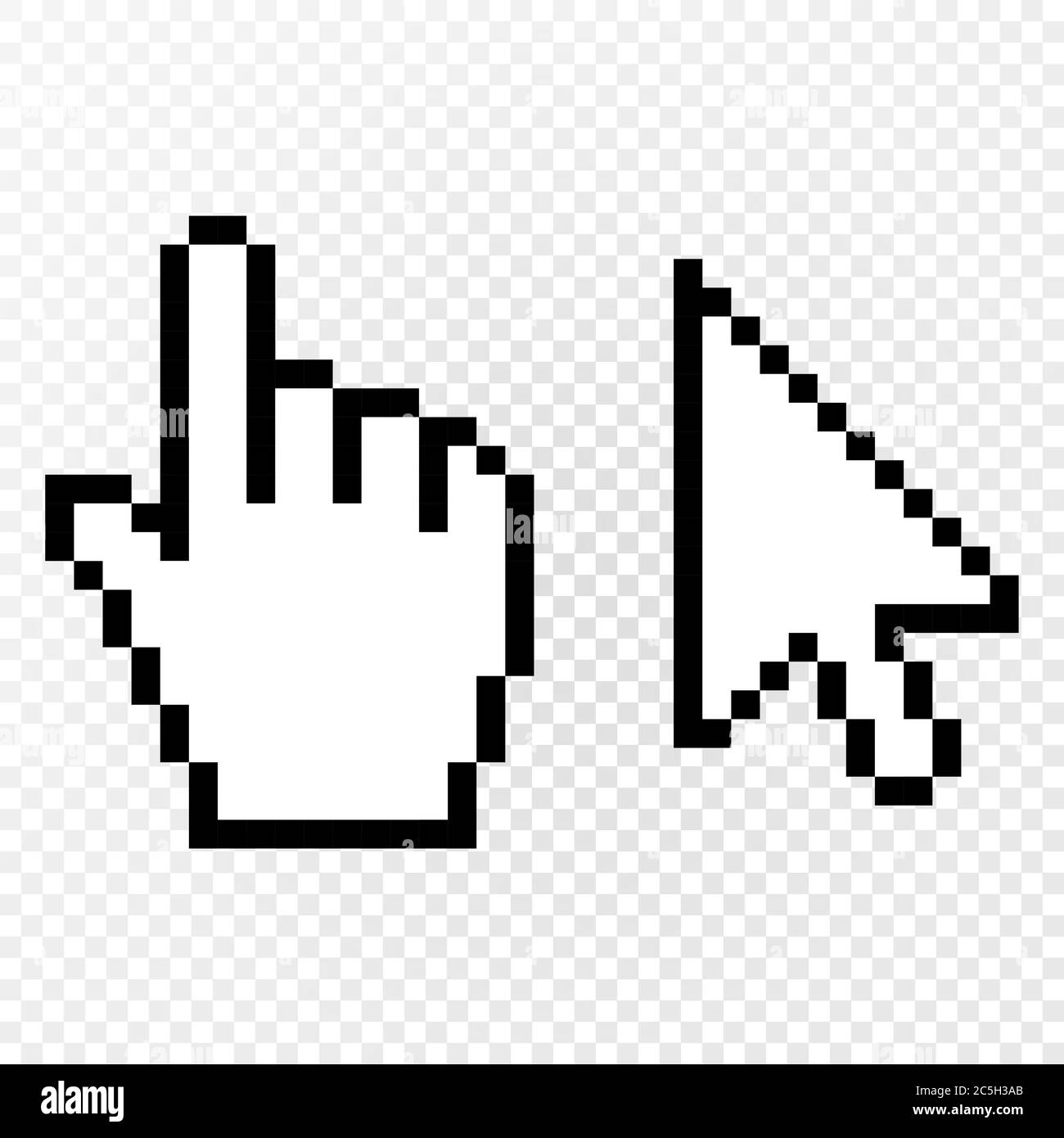 Set di cursori da 2 pixel. Eps10 vettorie10. Illustrazione Vettoriale