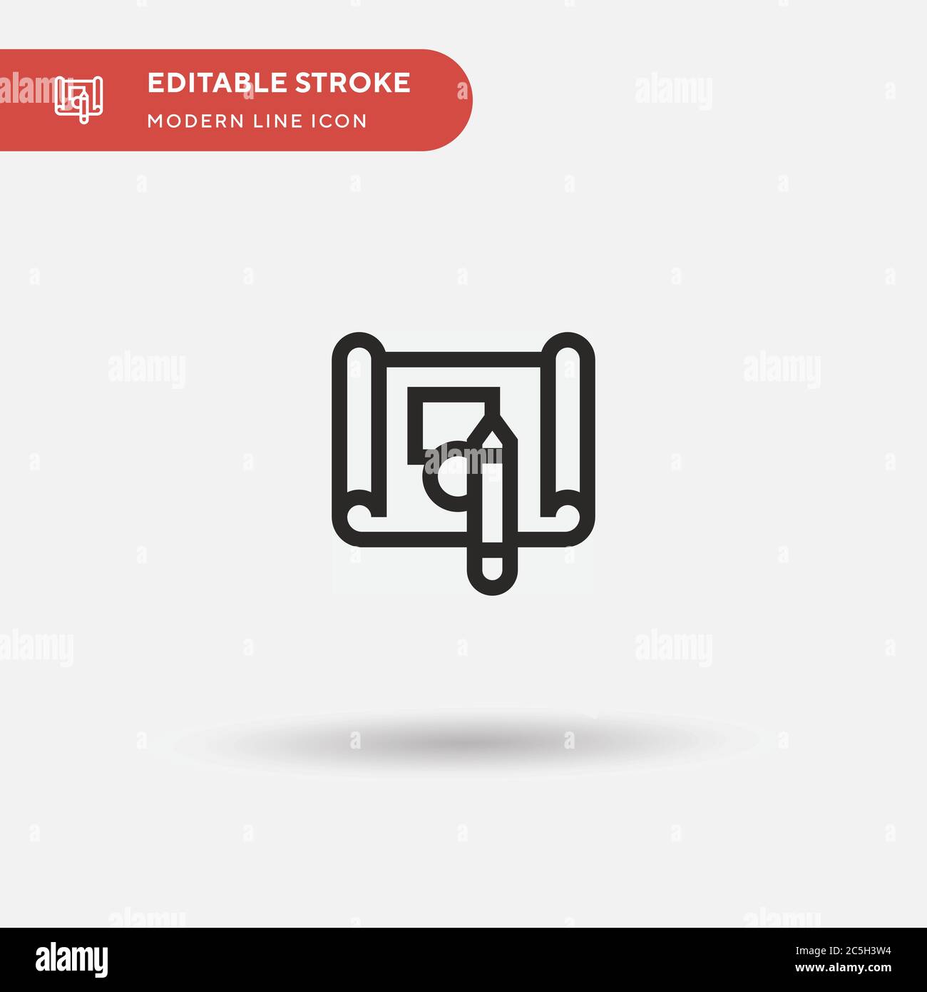 Icona vettore semplice di schizzo. Modello di disegno simbolo illustrazione per elemento UI mobile Web. Pittogramma moderno a colori perfetto su tratto modificabile. Icone di schizzo per il progetto aziendale Illustrazione Vettoriale