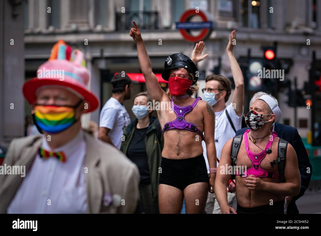 50° anniversario della marcia di liberazione gay (GLF). Londra, Regno Unito. Foto Stock