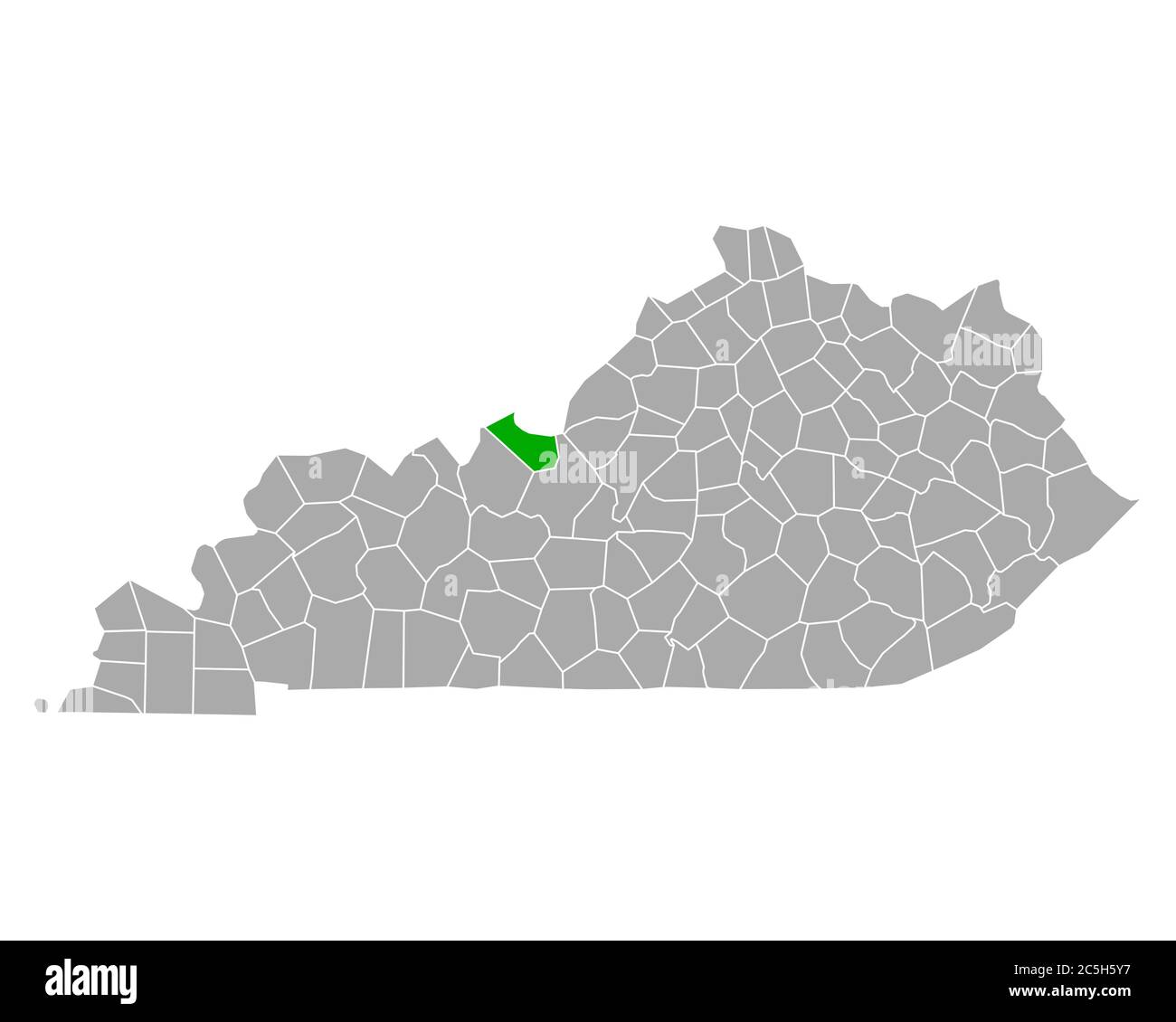 Meade sulla mappa di Kentucky Foto Stock