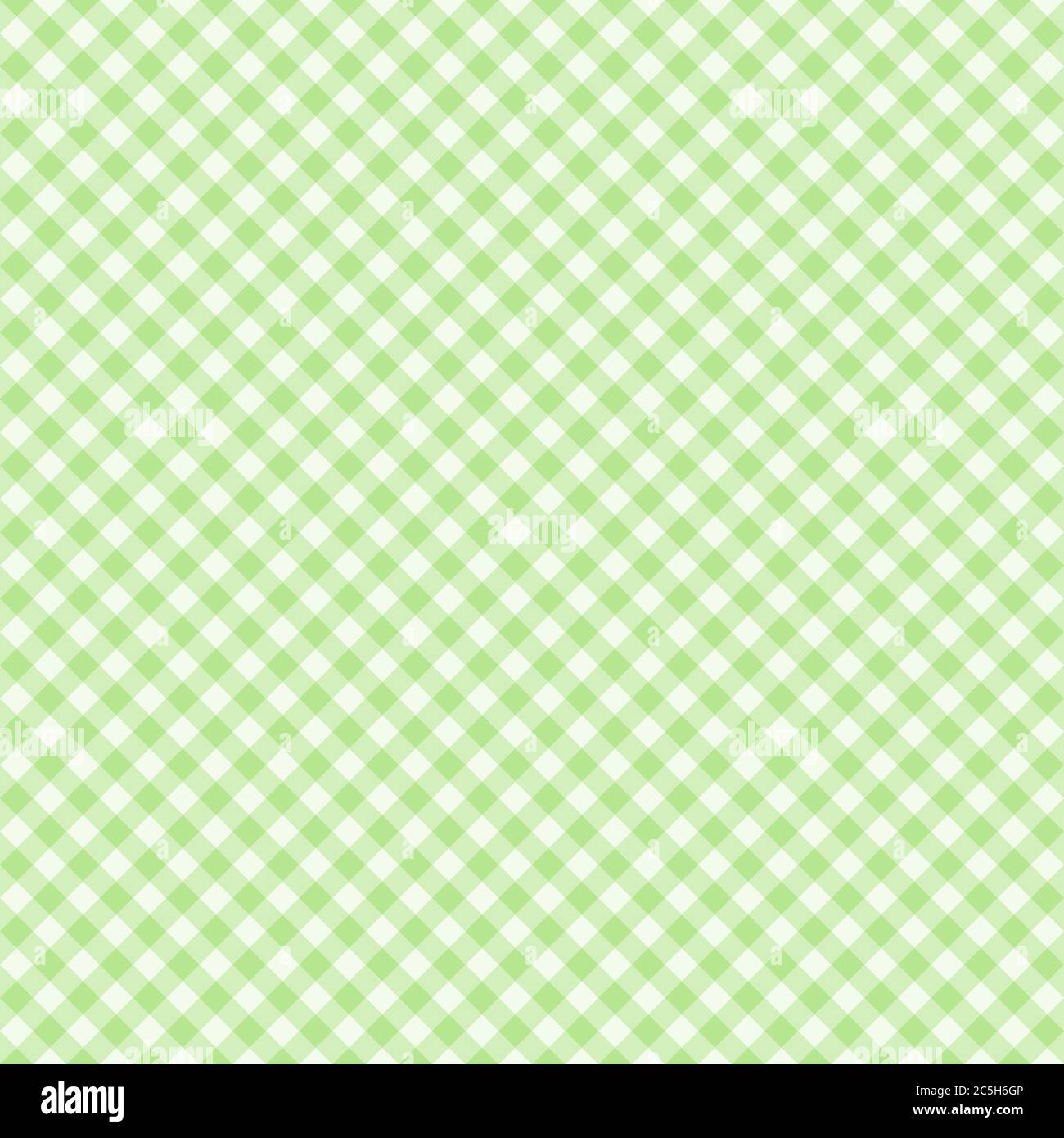 Tradizionale motivo Gingham in colore verde chiaro. Modello vettoriale a scacchi senza giunture. Sfondo geometrico astratto. Illustrazione Vettoriale