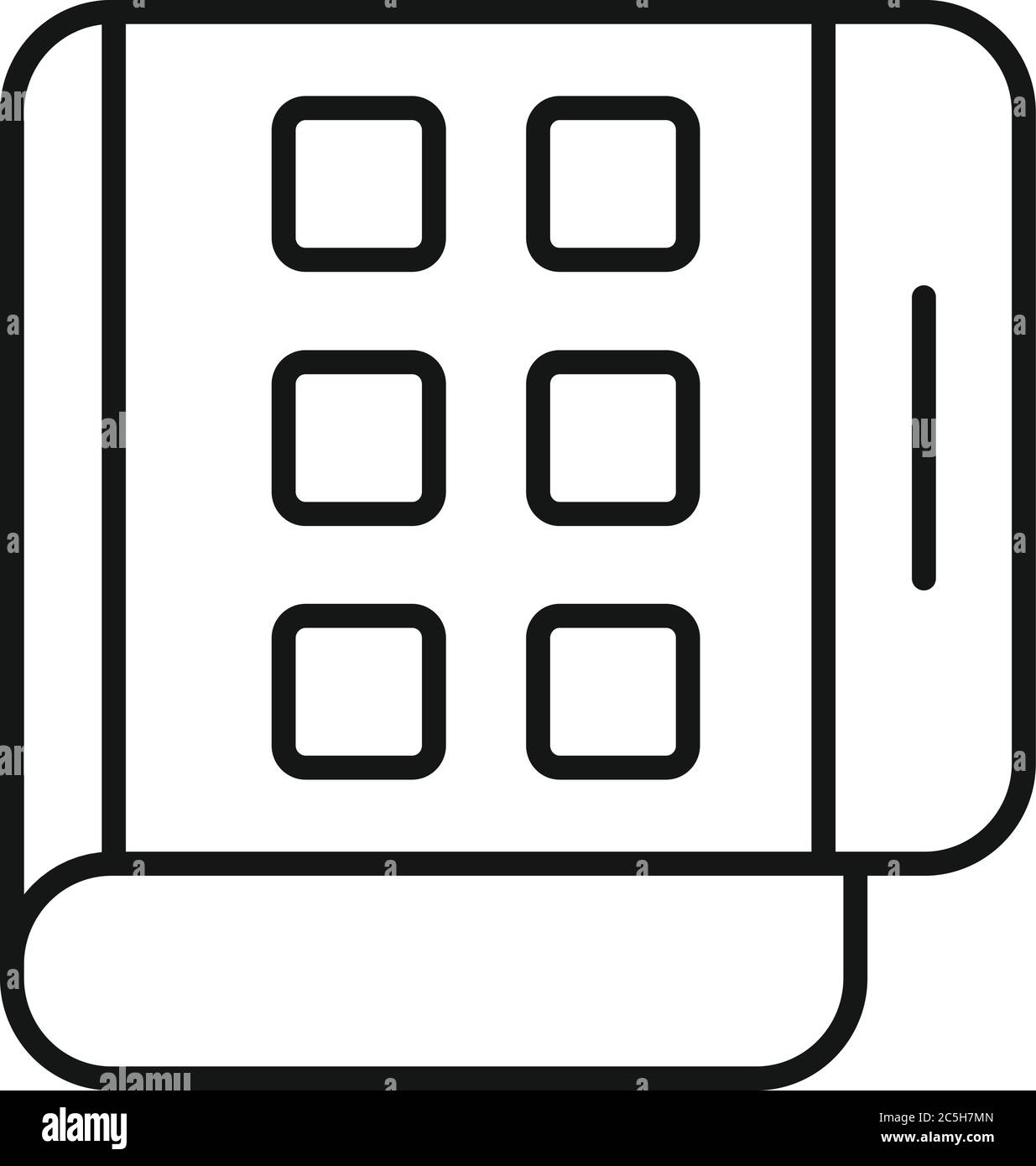 Icona di piegatura schermo flessibile. Icona vettoriale di piegatura del flex screen del contorno per il web design isolato su sfondo bianco Illustrazione Vettoriale