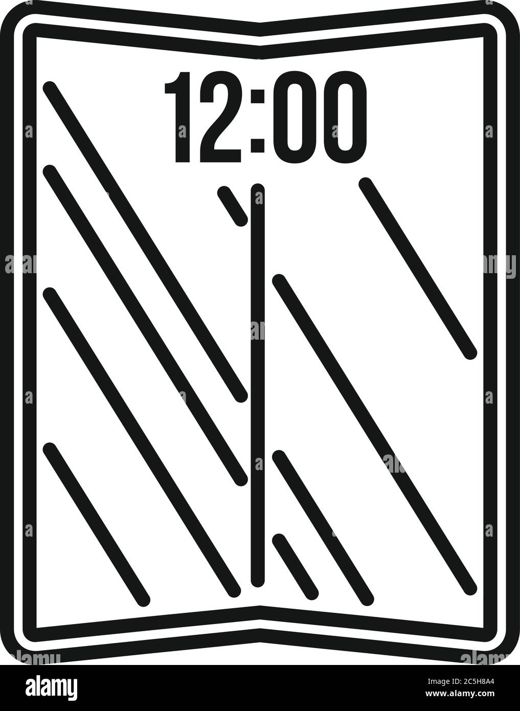 Icona dello smartphone flessibile. Delineare l'icona vettore flessibile per smartphone per il web design isolato su sfondo bianco Illustrazione Vettoriale