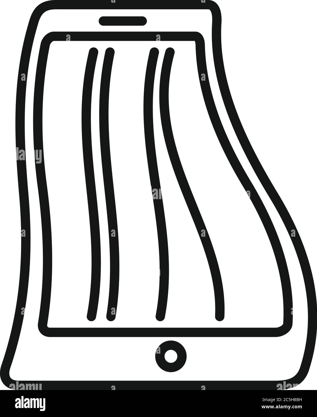 Icona schermo flessibile moderno. Contorno moderno schermo flessibile icona vettoriale per il web design isolato su sfondo bianco Illustrazione Vettoriale