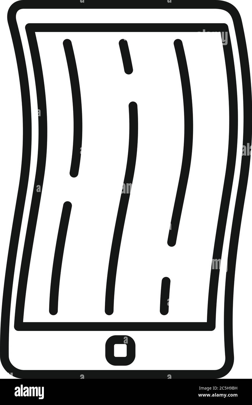 Icona del telefono cellulare pieghevole. Icona vettoriale del telefono cellulare pieghevole per il design del web isolato su sfondo bianco Illustrazione Vettoriale