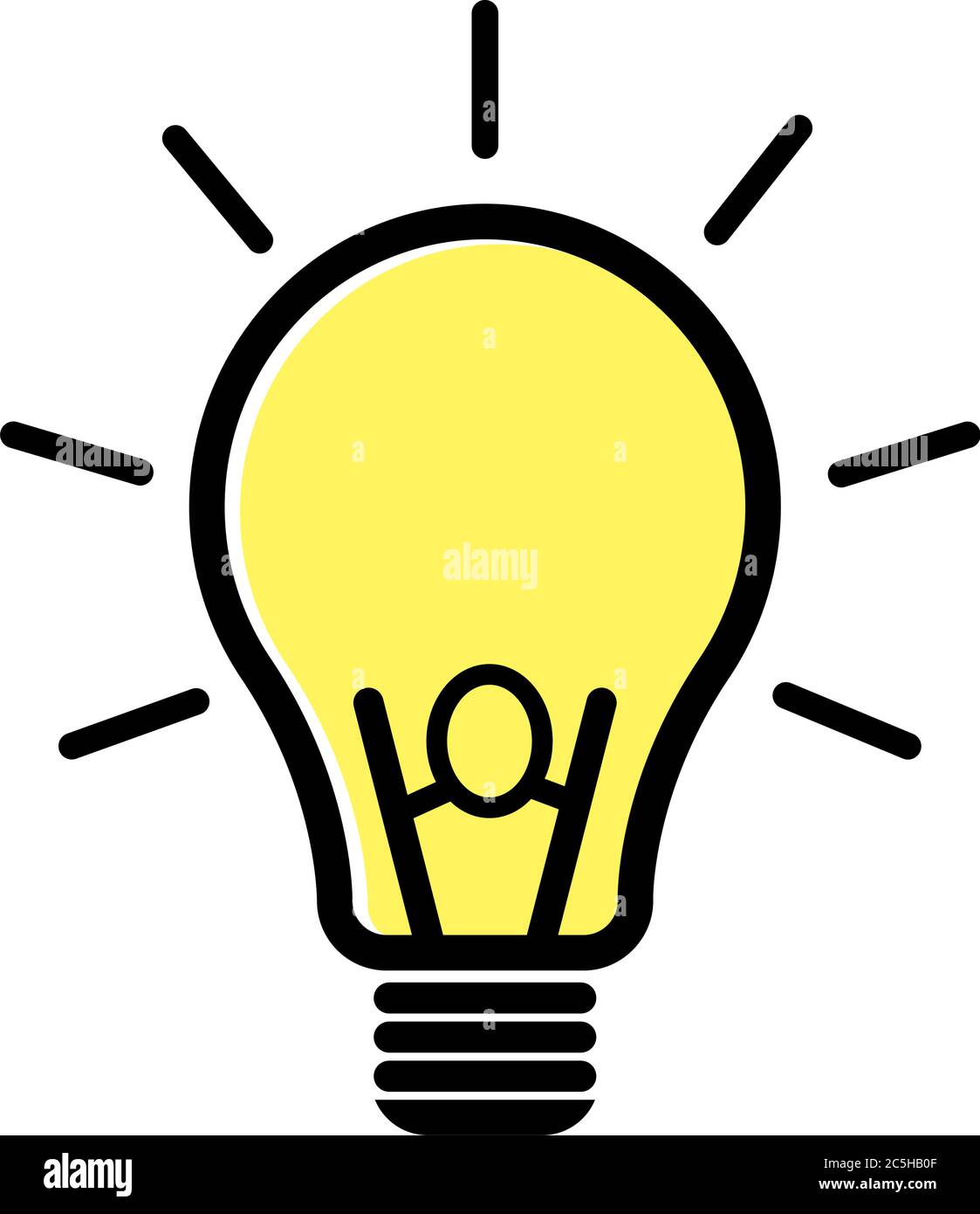 Icona lampadina. Illustrazione vettoriale piatta idea. Icone per il design, lo sfondo, il sito web. Illustrazione Vettoriale